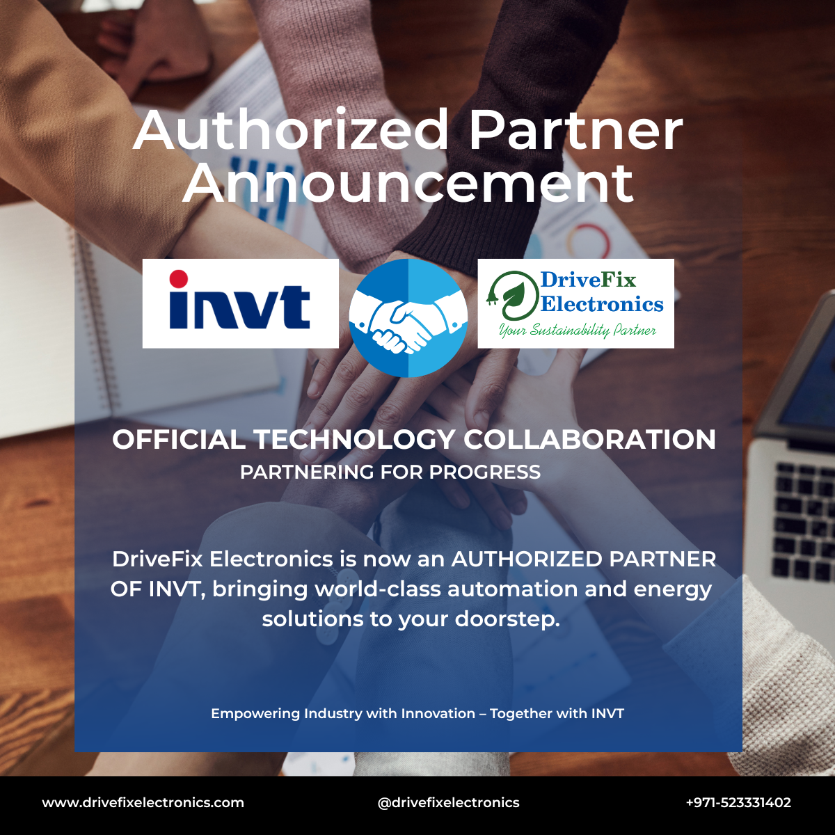 DriveFix Electronics Becomes Authorized INVT Partner in India and UAE