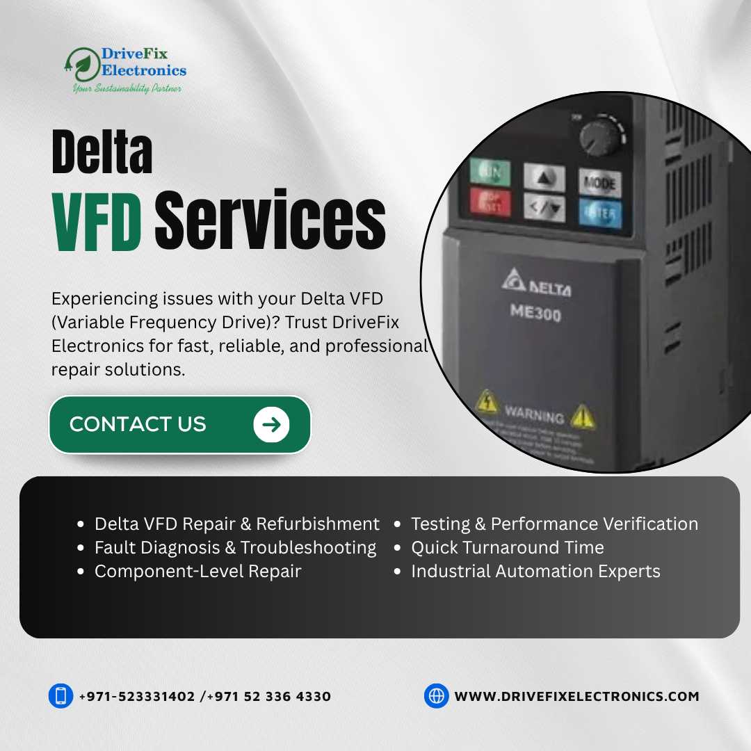 Delta VFD Repair Maintenance in Dubai | DriveFix Electronics