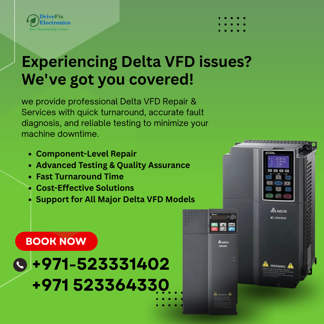 Delta VFD Repair Dubai – Professional Delta Drive Repair Services | DriveFix Electronics