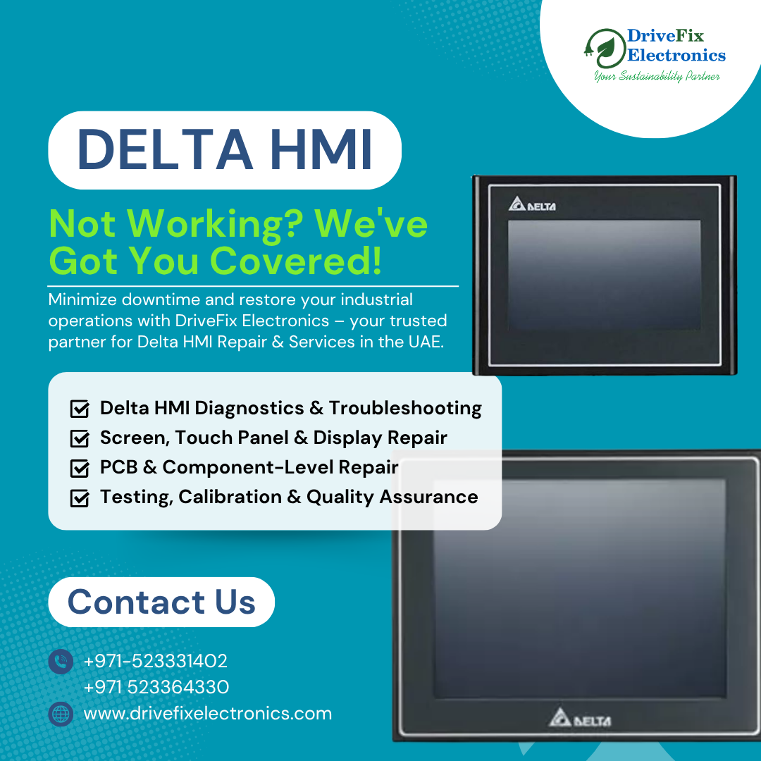Delta HMI Repair Dubai – Professional Delta HMI Repair & Services | DriveFix Electronics