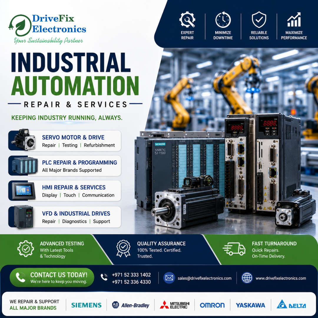 Industrial Automation Repair Dubai – Expert Industrial Electronics Repair & Services | DriveFix Electronics